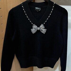 Kate spade Pearl Rhinestone Embellished wool sweater
